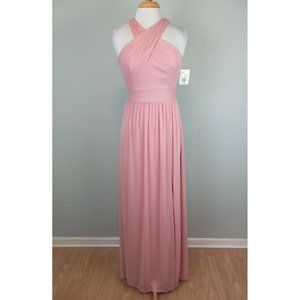 NWT David's Bridal F19952 Chiffon Cross Front Maxi Dress Ballet Size 4